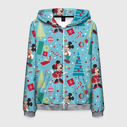 Мужская толстовка на молнии Mickey and Minnie pattern