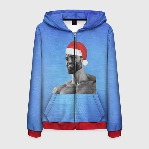 Мужская толстовка на молнии Гига Санта Чад / 3D-Красный – фото 1