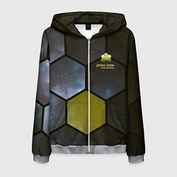 Толстовка 3D на молнии мужская JWST space cell theme, цвет: 3D-меланж