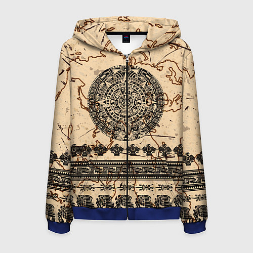 Мужская толстовка на молнии AztecsАцтеки / 3D-Синий – фото 1