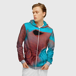 Толстовка 3D на молнии мужская Meddle - Pink Floyd, цвет: 3D-меланж — фото 2