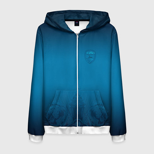 Мужская толстовка на молнии 1980 SPB Fans / 3D-Белый – фото 1