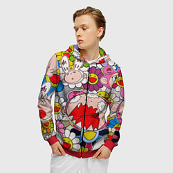 Толстовка 3D на молнии мужская Takashi Murakami кричащий арт, цвет: 3D-красный — фото 2