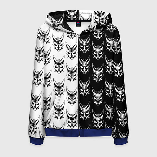 Мужская толстовка на молнии GENSHIN IMPACT XIAO MASK ГЕНШИН ИМПАКТ СЯО МАСКА / 3D-Синий – фото 1