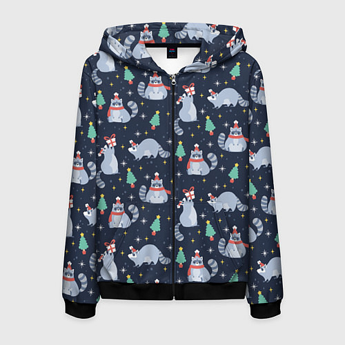 Мужская толстовка на молнии Eноты / 3D-Черный – фото 1