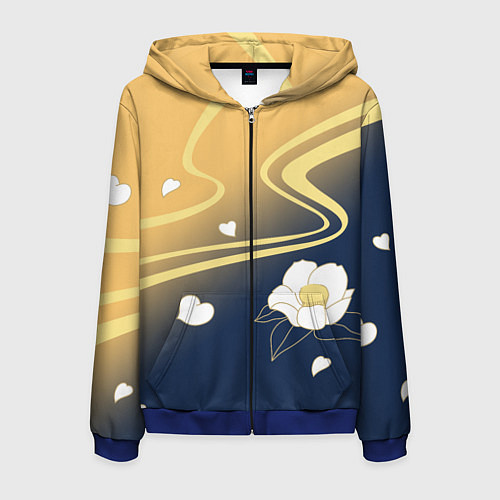 Мужская толстовка на молнии КОСТЮМ АЯКИ КАМИСАТО / 3D-Синий – фото 1