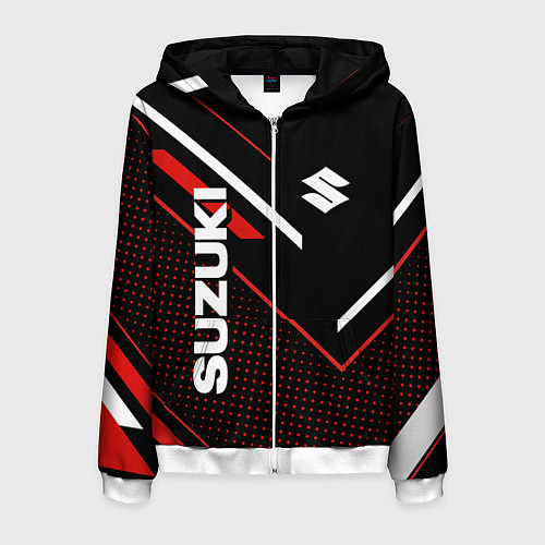 Мужская толстовка на молнии Suzuki SPORT / 3D-Белый – фото 1
