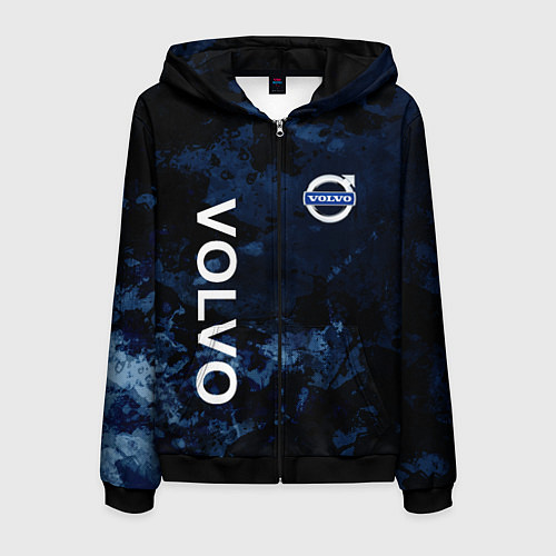 Мужская толстовка на молнии VOLVO, ВОЛЬВО ЧЕРНО СИНИЙ / 3D-Черный – фото 1
