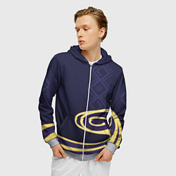 Толстовка 3D на молнии мужская КОСТЮМ КАМИСАТО АЯКИ, цвет: 3D-меланж — фото 2