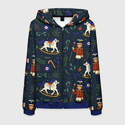 Мужская толстовка на молнии Щелкунчик паттерн с лошадкой