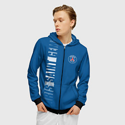 Толстовка 3D на молнии мужская PSG PARIS SAINT GERMAIN WHITE LINE SPORT, цвет: 3D-черный — фото 2