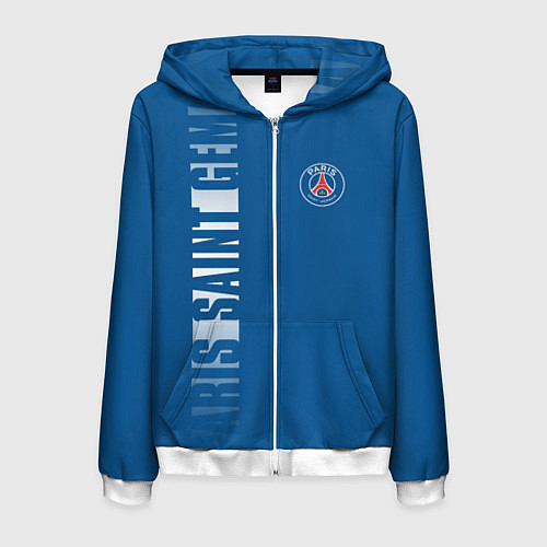 Мужская толстовка на молнии PSG PARIS SAINT GERMAIN WHITE LINE SPORT / 3D-Белый – фото 1