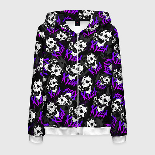 Мужская толстовка на молнии JOJO KILLER QUEEN КОРОЛЕВА УБИЙЦА УЗОР / 3D-Белый – фото 1