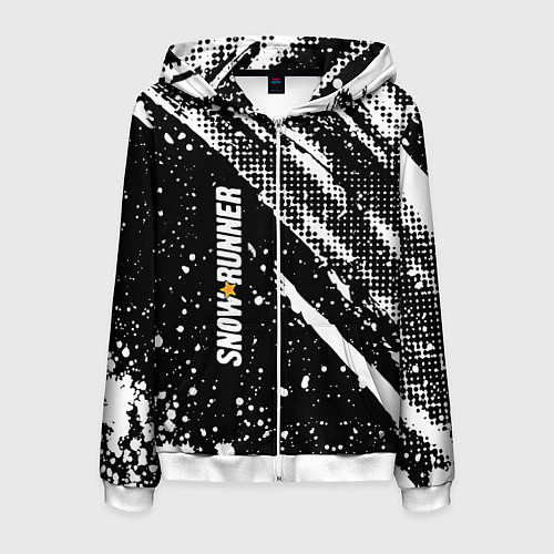 Мужская толстовка на молнии SnowRunner Logo / 3D-Белый – фото 1