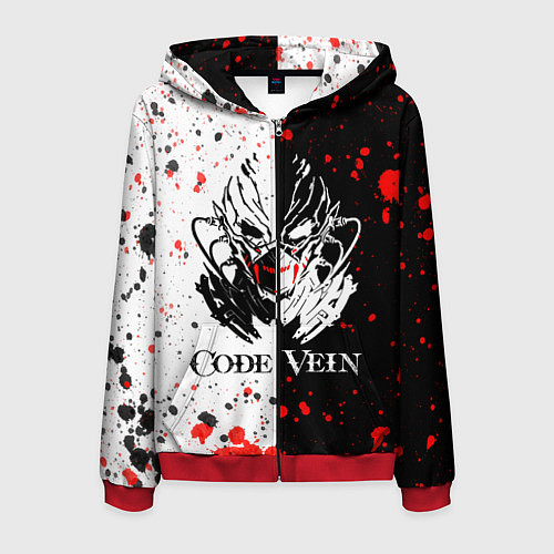 Мужская толстовка на молнии Code Vein Logo / 3D-Красный – фото 1