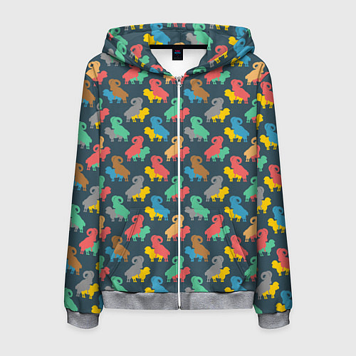 Мужская толстовка на молнии Овечки 18 / 3D-Меланж – фото 1