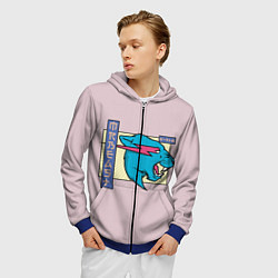 Толстовка 3D на молнии мужская Mr Beast Japan Full Print, цвет: 3D-синий — фото 2