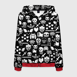 Мужская толстовка на молнии UNDERTALE PATTERN БЕЛЫЙ