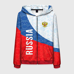 Толстовка 3D на молнии мужская RUSSIA SPORT STYLE РОССИЯ СПОРТИВНЫЙ СТИЛЬ, цвет: 3D-красный