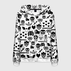 Мужская толстовка на молнии UNDERTALE WHITE PATTERN