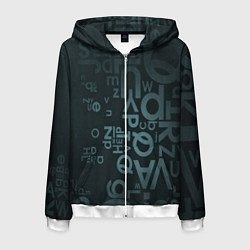 Толстовка 3D на молнии мужская Хаотичные мысли гения, цвет: 3D-белый