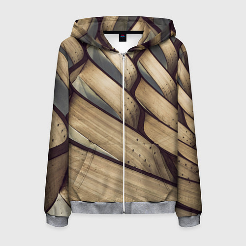 Мужская толстовка на молнии Текстура древесины / 3D-Меланж – фото 1