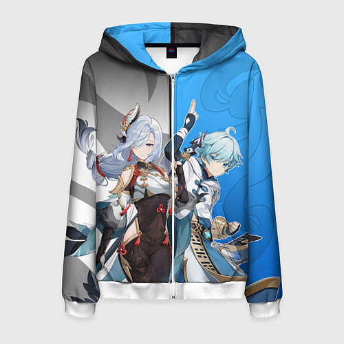 Мужская толстовка на молнии ШЭНЬ ХЭ ЧУНЬ ЮНЬ GENSHIN IMPACT / 3D-Белый – фото 1