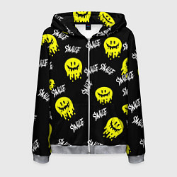 Толстовка 3D на молнии мужская SMILE smile граффити, цвет: 3D-меланж