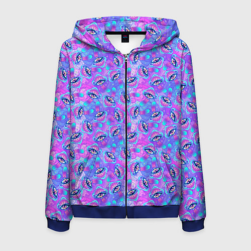 Мужская толстовка на молнии Магические Грибы / 3D-Синий – фото 1