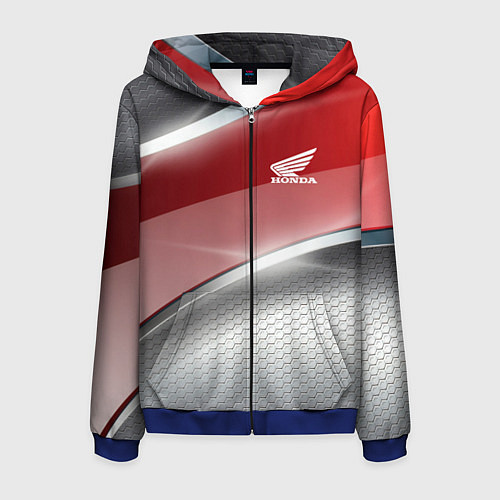 Мужская толстовка на молнии Honda Текстура / 3D-Синий – фото 1