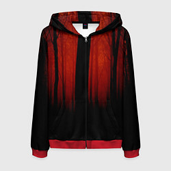 Толстовка 3D на молнии мужская Красный хоррор, цвет: 3D-красный