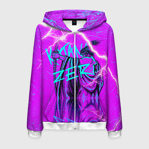 Мужская толстовка на молнии Katana Zero Катана Зеро Самурай / 3D-Белый – фото 1