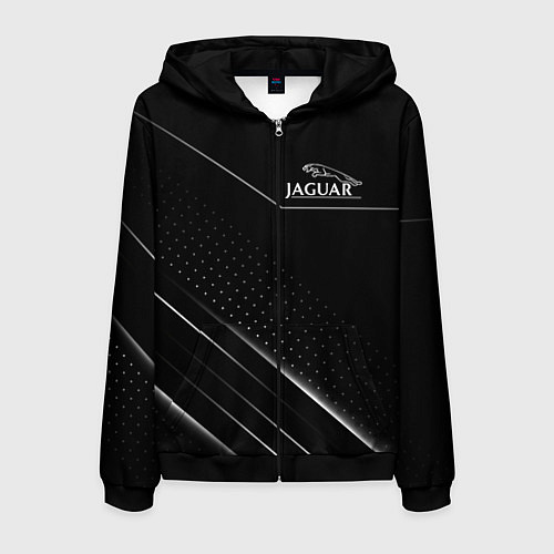 Мужская толстовка на молнии Jaguar , Ягуар / 3D-Черный – фото 1