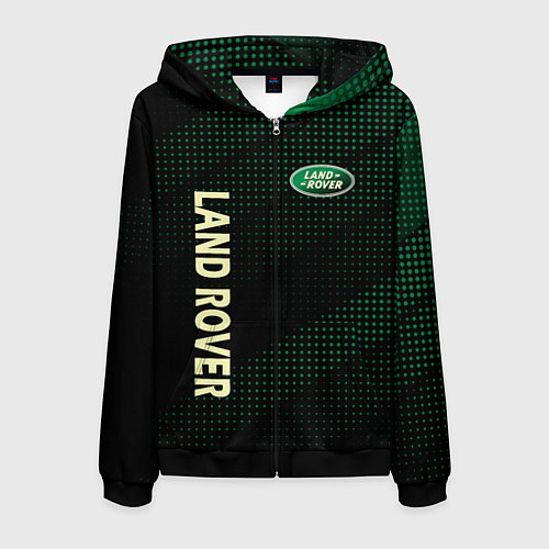 Мужская толстовка на молнии Land Rover , Ленд Ровер / 3D-Черный – фото 1
