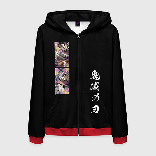 Мужская толстовка на молнии Клинок, Квартал красных фонарей / 3D-Красный – фото 1