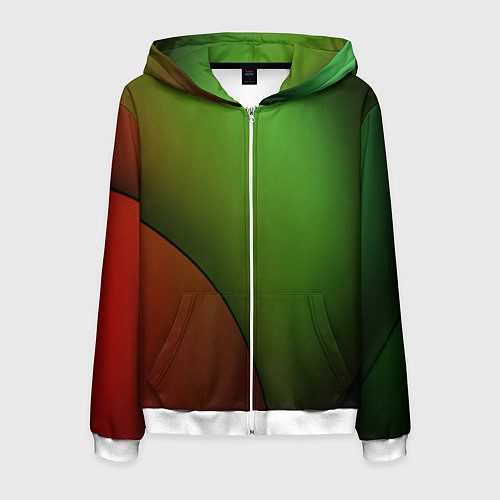 Мужская толстовка на молнии 3х-цветная спираль / 3D-Белый – фото 1