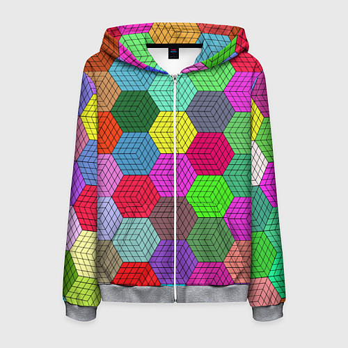 Мужская толстовка на молнии Геометрический узор Pattern / 3D-Меланж – фото 1