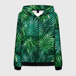 Мужская толстовка на молнии Tropical plants pattern