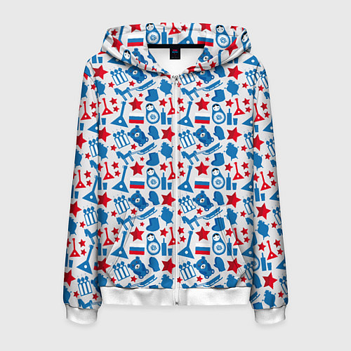 Мужская толстовка на молнии Русский Символизм / 3D-Белый – фото 1