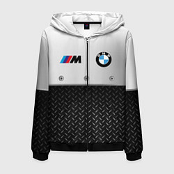 Толстовка 3D на молнии мужская BMW БМВ СТАЛЬ, цвет: 3D-черный
