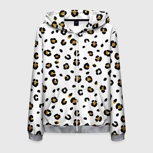 Мужская толстовка на молнии Пятна леопарда leopard spots / 3D-Меланж – фото 1