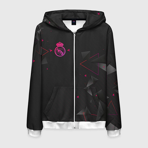 Мужская толстовка на молнии Реал Мадрид форма абстрактная / 3D-Белый – фото 1
