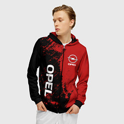 Толстовка 3D на молнии мужская OPEL ОПЕЛЬ ДВА ЦВЕТА, цвет: 3D-черный — фото 2