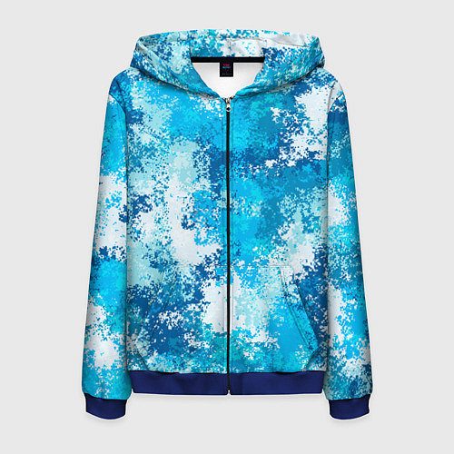 Мужская толстовка на молнии Спортивный камуфляж Пикси - Лагуна / 3D-Синий – фото 1
