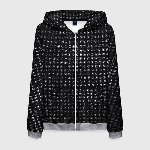 Мужская толстовка на молнии Пиксельный паттерн Минимализм / 3D-Меланж – фото 1