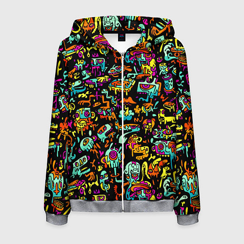 Мужская толстовка на молнии Прикольный красочный паттерн / 3D-Меланж – фото 1