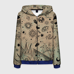 Толстовка 3D на молнии мужская Эзотерика, цвет: 3D-синий