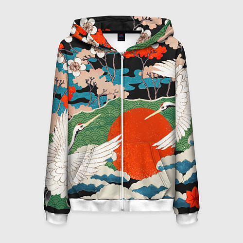 Мужская толстовка на молнии Воспоминания об Японии / 3D-Белый – фото 1