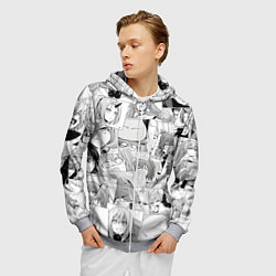 Толстовка 3D на молнии мужская О моём происхождении в слизь pattern, цвет: 3D-меланж — фото 2