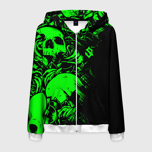 Мужская толстовка на молнии Сабатон sabaton черепа / 3D-Белый – фото 1